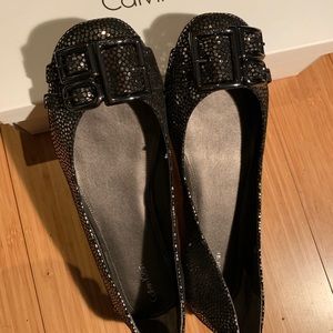 NIB Calvin Klein buckle flats, 9.5 *wide*